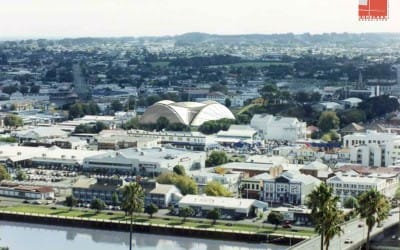 Concept art of the Whanganui Velodrome roofed; Courtesy of Copeland Associates